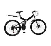 Biciclette pieghevoli Mountain Bike per adulti con telaio in alluminio, 21 velocità, design pieghevole, doppio freno a disco, altezza regolabile per una guida confortevole su vari terreni