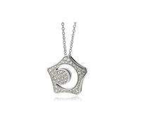 bicup Collana Uomo Donna Gioielli Ciondolo Pendente Necklace Stella Luna Collana Catena Moda Compleanno Ragazze Amante Regali Silverwhite