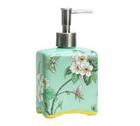 Bicuzat Dispenser di sapone in ceramica, bottiglia per lozione, bottiglia di sapone con pompa rimovibile, dispenser con motivo floreale per sapone da cucina, sapone da bagno, lozione e olio