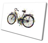 Bicycle Bike Retro Colourful Vintage SINGLE TELA parete arte foto stampa
