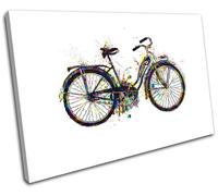 Bicycle Bike Retro Colourful Vintage SINGLE TELA parete arte foto stampa