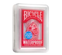 Bicycle Carte da gioco rosse impermeabili, in plastica trasparente, realizzate al 30% in plastica riciclata, perfette per giochi in piscina, gite in spiaggia o giochi per feste