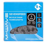 Bicycle Chain M-Wave, 1/2X3/32, 116 Links, Brown, 7/6/5-Speed, with Connecting Link, Box