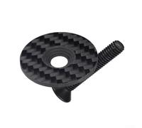Bicycle Headset per top Cap Carbon 1 1/8" 9g Ultra Light Bicycle | Ultra-light 9 grams, reduces front-end mass, improves handling, 31.8mm diameter, black finish with silver hardware