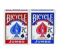 Bicycle Jumbo Confezione Blister 2 Mazzi Carte da Gioco Poker 1 Red 1 Blu Uspcc