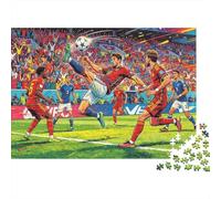 Bicycle Kick Puzzle 1000 Pezzi Riciclato Soccer Gioco Senior Puzzles Party Gioco Accessori Ottima Idea Regalo per la Famiglia And Friends Compleanni 38x26cm/1000pcs