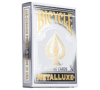 Bicycle Metalluxe - Carte da gioco argentate, finitura in lamina di metallo, dimensioni da poker