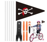 Bicycle Safety Flag - Flagpole For Cycling | Adjustable Height High Visibility Outdoor Flags With Pole Bracket Mount For Wheelchairs Scooters Tricycles Toy Cars Trailer Children Equipment