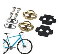 Bicycle Shoe Cleat Lock Plate Set - Premium Copper Cleats For Pedals - Mountain Bike Pedal Cleat Kit With Left/Right Indicators - Lightweight 52g Self-Locking Cycling Shoe Plates