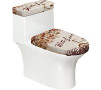 Bicycle Under Heart Tree Romantic Set di 2 pezzi copriwater con coperchio del serbatoio, elastico per WC a forma di U e allungati, decorazione per il bagno, regalo di inaugurazione della casa