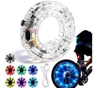 Bicycle Wheel Spoke LED Light,Rechargeable Bicycle Flash Tyre Wheel Light | USB Rechargeable,Cycling Hub Light One-Piece,7 colors,18 Mode, Smart Motion Sensing,IP67 Waterproof