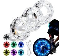 Bicycle Wheel Spoke LED Light,Rechargeable Bicycle Flash Tyre Wheel Light | USB Rechargeable,Cycling Hub Light One-Piece,7 colors,18 Mode, Smart Motion Sensing,IP67 Waterproof