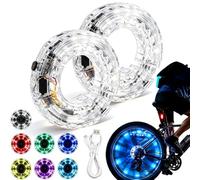 Bicycle Wheel Spoke LED Light,Rechargeable Bicycle Flash Tyre Wheel Light | USB Rechargeable,Cycling Hub Light One-Piece,7 colors,18 Mode, Smart Motion Sensing,IP67 Waterproof