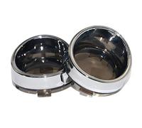BID4ZE Fumè lente dell'indicatore di direzione Chrome anello di rifinitura lunette visiera compatibile con Harley Touring Electra Glide Road Glide Street Glide Dyna Sportster 1200/883