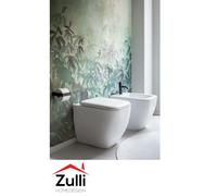 BIDET A TERRA FILO PARETE CERAMICA CIELO SHUI COMFORT BIANCO SHCOBI