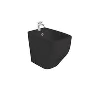 Bidet a terra in ceramica nero opaco filo muro