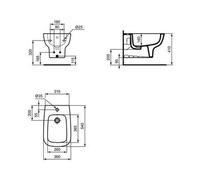 Ideal Standard -ESEDRA Bidet monoforo sospeso Bianco T281501 - Bianco, Monoforo