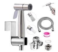 Bidet Portatile Kit Doccetta,Spruzzatore per WC con doppia modalità,doppio interruttore, in Acciaio Inossidabile, con Deviatore 2 Vie, con Tubo 1,5m e Supporto