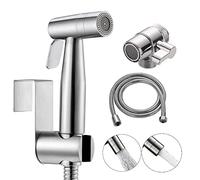 Bidet Portatile Kit Doccetta -Spruzzatore per WC con doppia modalità, in Acciaio Inossidabile, con Deviatore 2 Vie, con Tubo 1,5m e Supporto