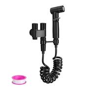 Bidet Portatile Kit In Acciaio Spruzzatore per Bidet Kit con Deviatore 2 Vie Tubo 2m e Supporto Doccetta Spruzzatore per l'Igiene Personale,Il Lavaggio di Animali Domestici (Nero)