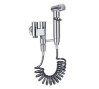 Bidet Portatile Kit In Acciaio Spruzzatore per Bidet Kit con Deviatore 2 Vie Tubo 2m e Supporto Doccetta Spruzzatore Bidet per l'Igiene Personale,Il Lavaggio di Animali Domestici