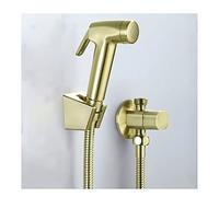Bidet portatile manuale, Kit spruzzatore bidet portatile in ABS for WC e pannolini in stoffa, oro spazzolato con tubo da 59 pollici(C)
