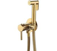 Bidet portatile manuale, Spruzzatore bidet portatile for WC in ottone con maniglia singola e tubo doccia da 150 cm multicolore(Titanium Gold)