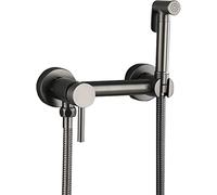 Bidet portatile manuale, Spruzzatore bidet portatile for WC in ottone, kit da parete con tubo flessibile doccia 1,5 m, grigio, 3 pezzi(Type B)