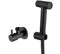 Bidet portatile manuale, Spruzzatore bidet portatile for WC in ottone, singolo, acqua fredda, montaggio a parete, multicolore(Black)