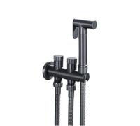 Bidet portatile manuale, Spruzzatore for bidet portatile for WC, pistola in ottone, tubo flessibile grigio da 59 pollici, spruzzatore for pannolini in stoffa for bambini, kit for acqua fredda