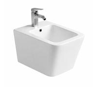Bidet sospeso serie Pluma, ceramica bianca lucida BARBOTTINA