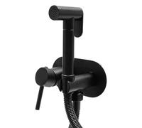 Bidet Spruzzatore manuale per WC, doccetta per WC, set di rubinetti, bidet caldo e freddo, set per WC, montaggio a parete, filettatura G1/2, dimensioni 135 x 70 mm (nero)