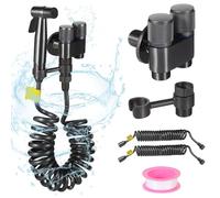Bidet spruzzatore portatile per WC, include tubo doccia musulmano, valvola in ottone a doppio controllo, anti-riflusso e staffa girevole