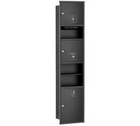 BIDHCKQ49628-Black-360x1600x165mm/14.17x62.99x6.49in In Acciaio Inox Incasso In Acciaio Inossidabile Con Porta Per Carta Igienica, Ideale Per Casa, Hotel, Ospedale E Luoghi Pubblici