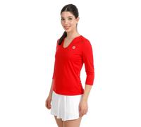Bidi Badu Maglia Crew 2.0 V-Neck a manica lunga Donna Rosso Taglia XS