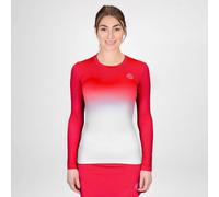 BIDI BADU Crew Gradiant Manica Lunga Donna-Rosso,Bianco in rosso, Taglia: M