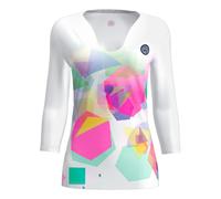 Maglietta da tennis da donna (a maniche lunghe) Bidi Badu Kaleido V-Neck - Bianco (XS)