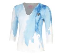 BIDI BADU Watercolour V-Neck Manica Lunga Donna in bianco, Taglia: S