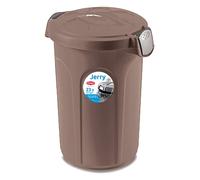 Stefanplast Bidone con Coperchio Jerry 23 Litri Tortora con Maniglie e Chiusura con Clip - marrone 8003507703254