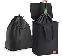 Bidone 65L Raccoglitore di Bottiglie - Per Riciclabili & Vetro - Doppie Maniglie - Cordoncino Sicuro - Impermeabile con Borsa da Trasporto - Per Cucina & Balcone