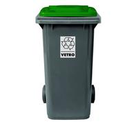 Bidone a due ruote bicolor per raccolta differenziata - 120 litri