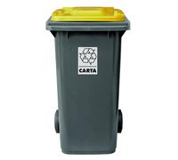 Bidone a due ruote bicolor per raccolta differenziata - 120 litri