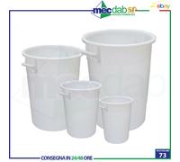 Bidone Alimentare Portarifiuti In Plastica Bianco Da 50 a 120 LT Uso Alimentare