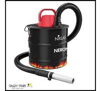 BIDONE ASPIRACENERE 1000W 18L FILTRO HEPA PER STUFA PELLET CAMINO E BBQ