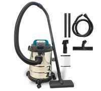 Bidone Aspirapolvere Aspiratutto Solidi e Liquidi 20L Funzione Soffiante 1000W 16Kpa Secco e a umido Contenitore in Acciaio inox con e senza sacchetto Filtro HEPA con Ruote Facile da Spostare