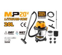 BIDONE ASPIRAPOLVERE E LIQUIDI A BATTERIA 20V SERIE MP20V 20LT