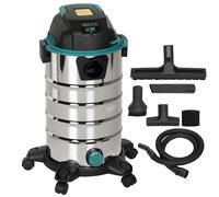 Bidone Aspiratutto 3 in 1 da 1400W Aspirasolidi Liquidi e Soffiatore Capacità 18L Triplo Filtro e Accessori In Acciaio Inox