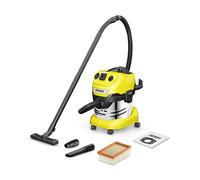 Kärcher aspiratore solidi liquidi WD 4 P S V-20/5/22, 1000 W, contenitore in acciaio inox: 20 l, tubo di aspirazione: 2,2 m, funzione soffiante, presa con interruttore automatico, filtro in vello