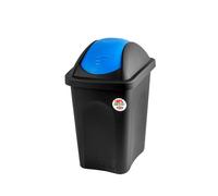 Bidone Basculina Nero Coperchio blu' 30 Litri Stefanplast