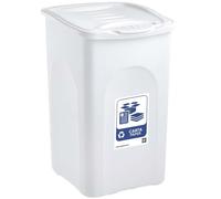 Bidone bianco 50LT con Coperchio + etichetta CARTA per la Raccolta Differenziata Pattumiera Cestino contenitore Multiuso Made in Italy da interno o esterno casa giardino terrazzo locali commerciali
